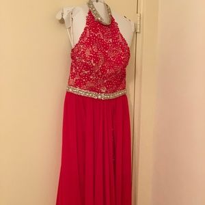 Original Vienna Red Bejeweled Evening Gown(Size 6)